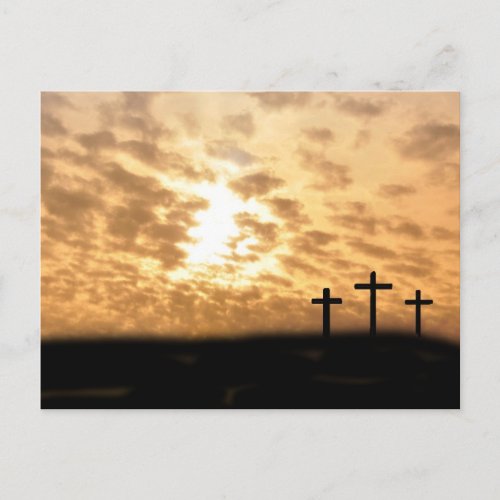 Crosses and Sunset Easter Postcard