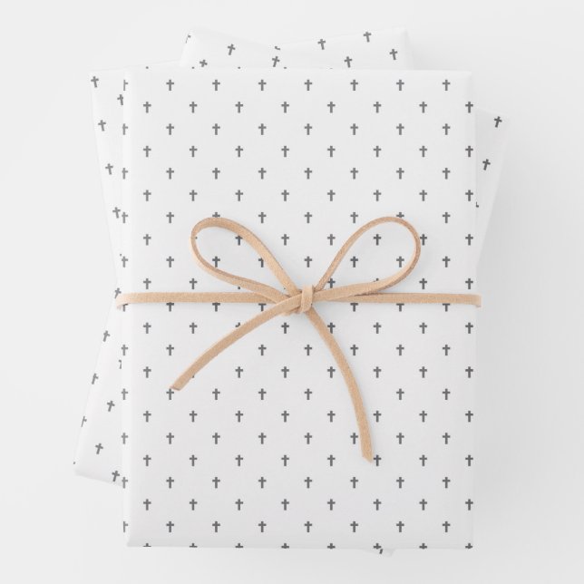 Crosses - Gray Wrapping Paper Sheets (In situ)