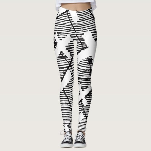 Crosses Lines Unique Goth Pattern Drawing Art Leggings