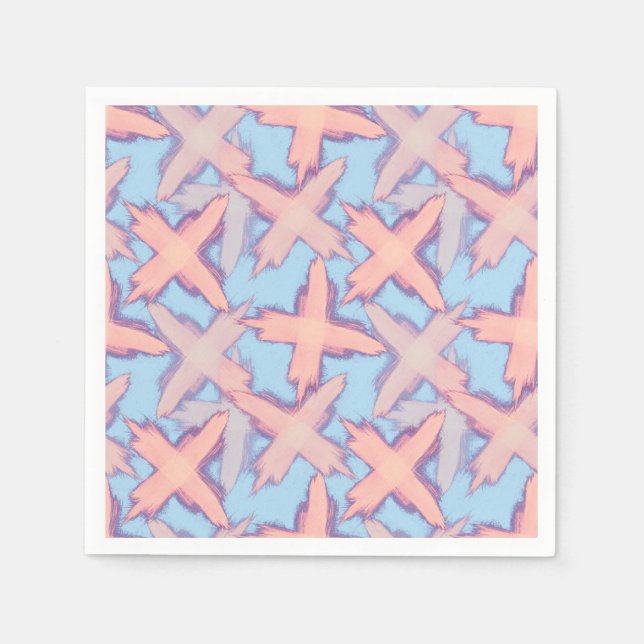 Crosses patchwork on blue. napkins (Front)