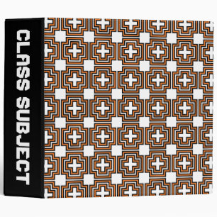 Crosses & Squares Orange 2" Binder