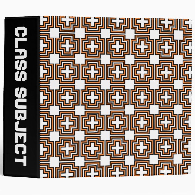 Crosses & Squares Orange 2" Binder (Front/Spine)