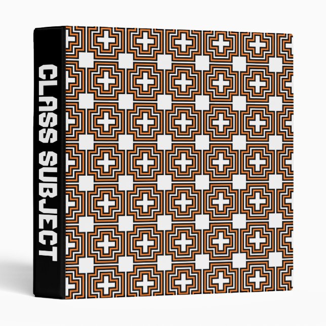 Crosses & Squares Orange - Binder (Front/Spine)