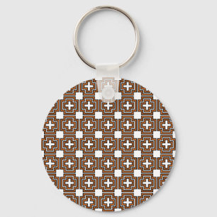 Crosses & Squares Orange - Keychain