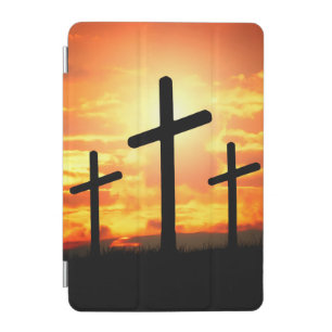 Crosses, Sunset Silhouettes Painting-67137 iPad Mini Cover