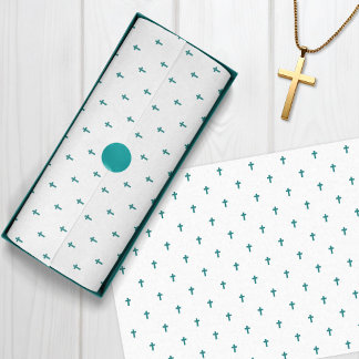 Crosses - Teal Turquoise Tissue Paper