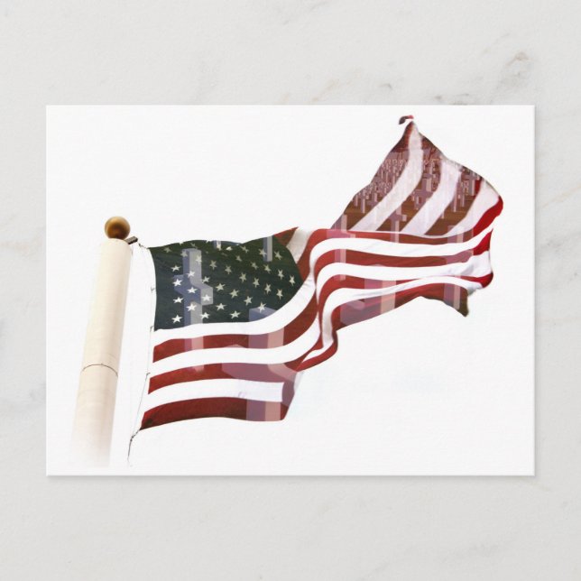 Crosses Within Old Glory - Memorial Day Postcard (Front)