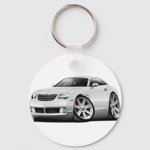 Crossfire White Car Keychain