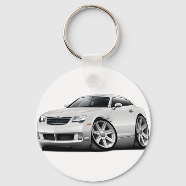 Crossfire White Car Keychain (Front)