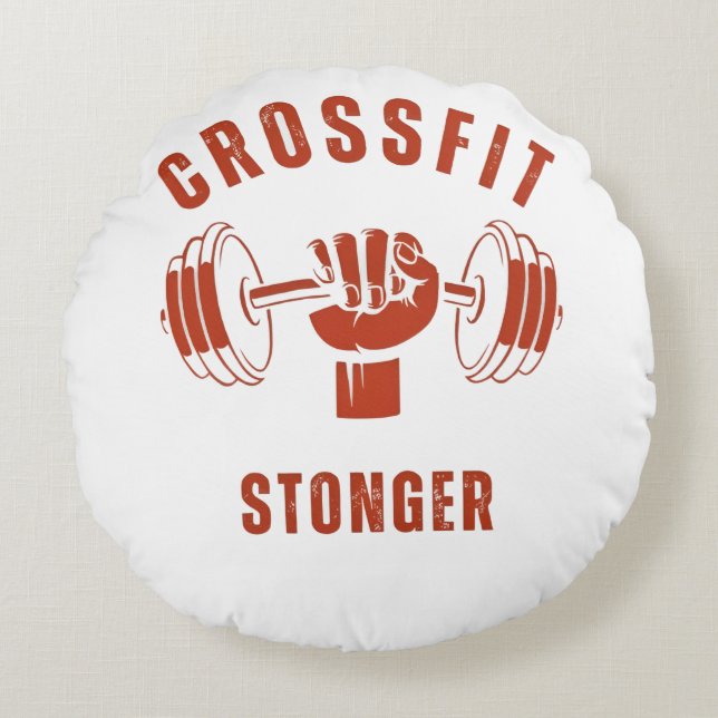CrossFit Stronger--Power & Strength Mindset Round Pillow (Front)