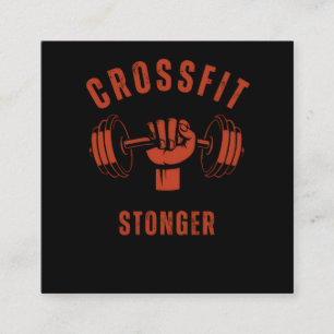 CrossFit Stronger--Power & Strength Mindset Square Business Card