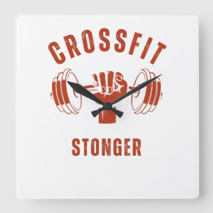 CrossFit Stronger--Power & Strength Mindset Square Wall Clock