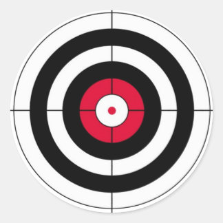 Crosshairs BullsEYE Target Classic Round Sticker