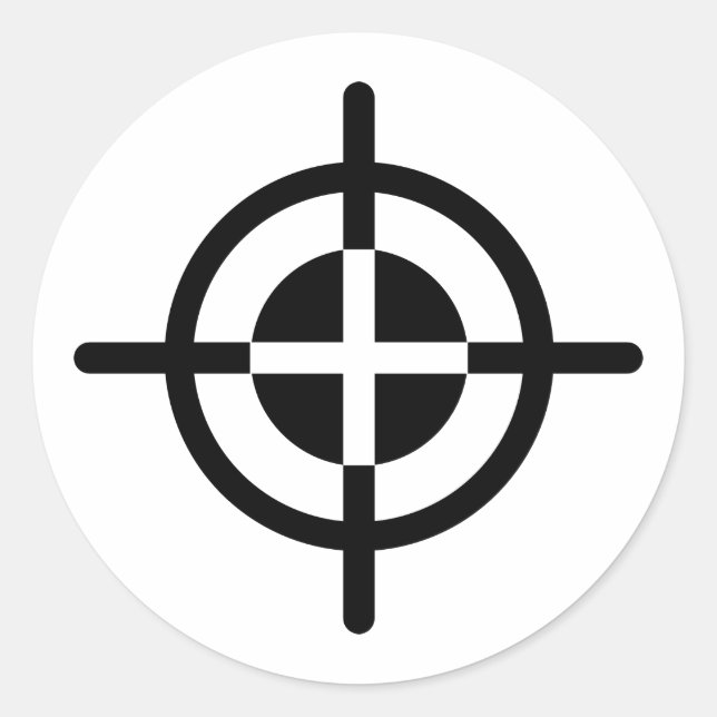 Crosshairs gun classic round sticker (Front)