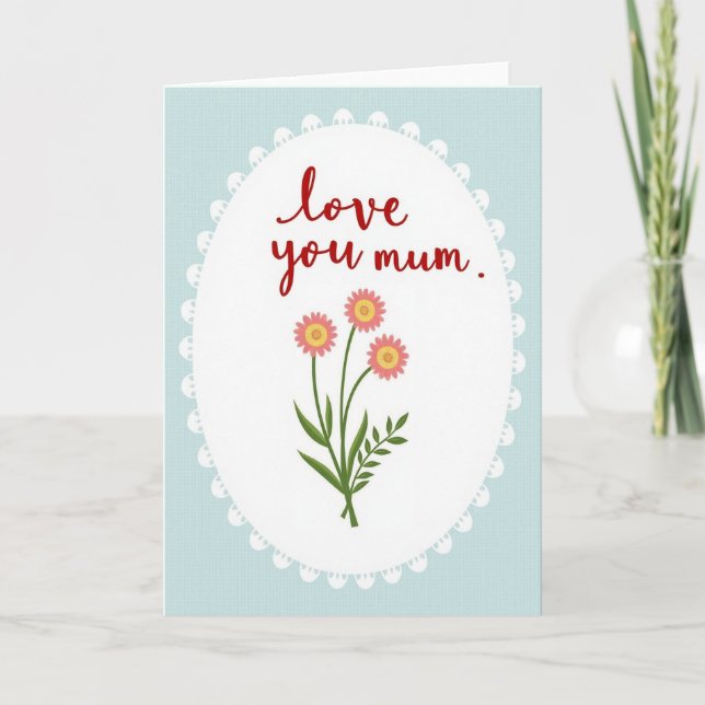 Crosshatch Floral Sentiment Card (Front)