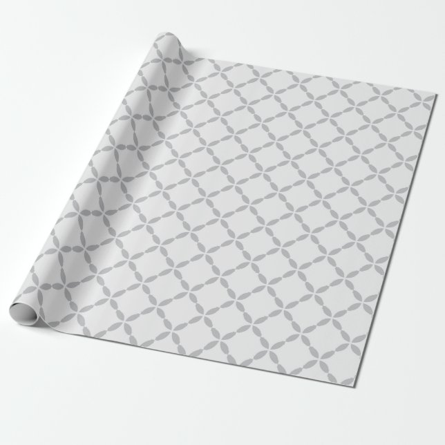 Crosshatch Grey Wrapping Paper (Unrolled)