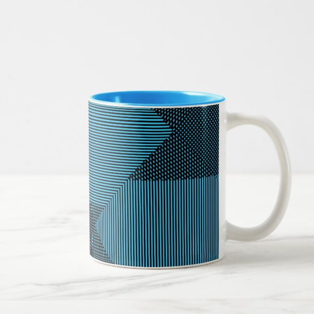 Crosshatch Op Art Two-Tone Coffee Mug (Right)