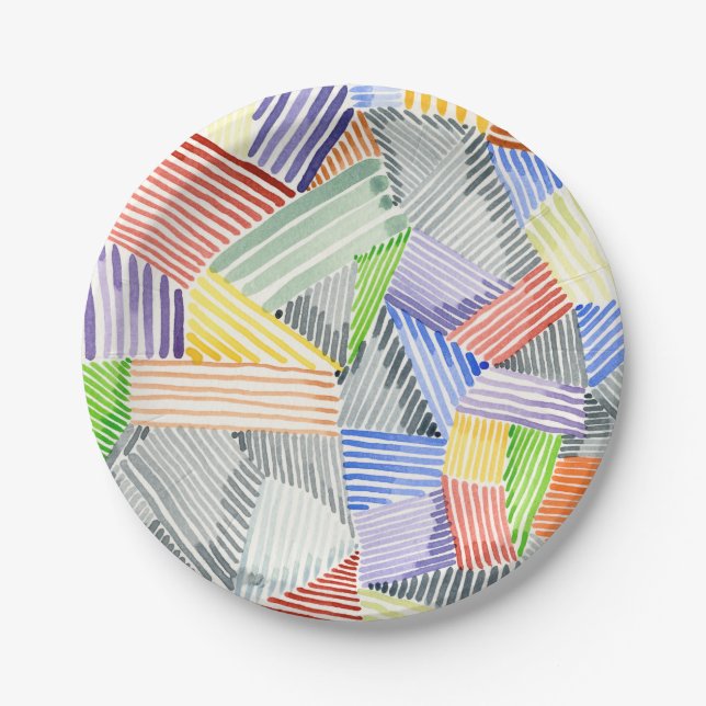 Crosshatch Quilt I Paper Plates (Front)