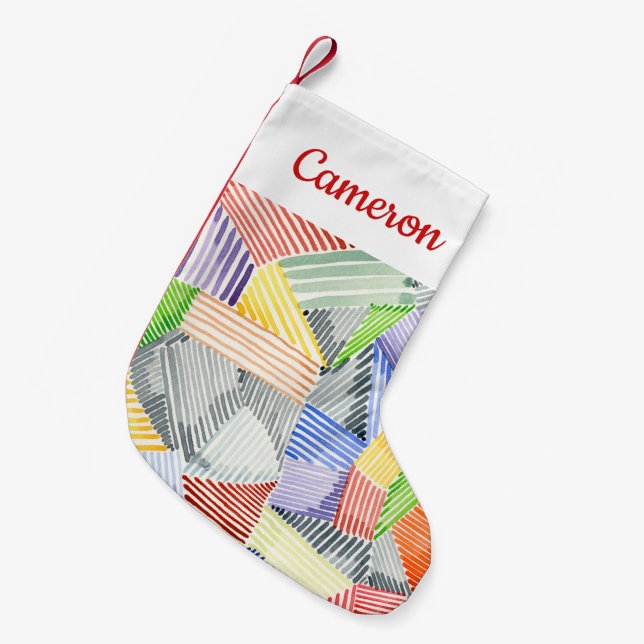 Crosshatch Quilt I Small Christmas Stocking (Front (Hanging))