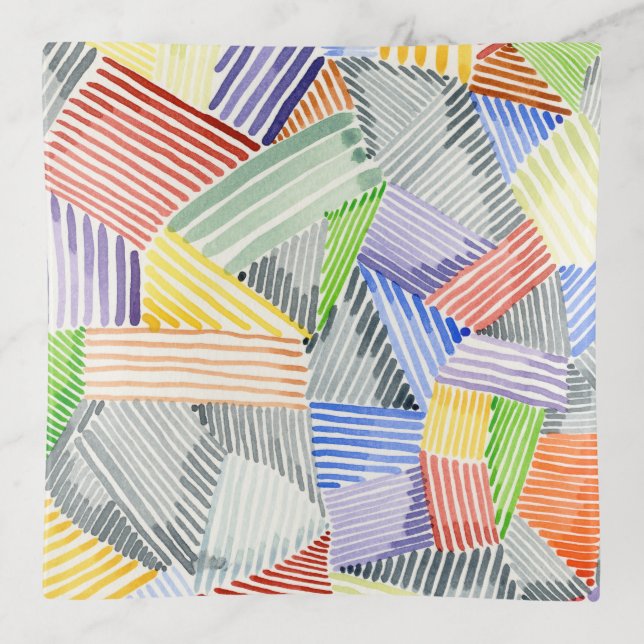 Crosshatch Quilt I Trinket Tray (Front)