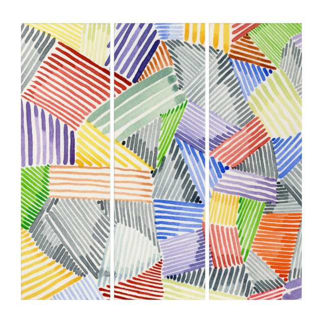 Crosshatch Quilt I Triptych (Front)