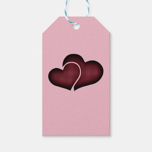 Crosshatch Red Duo Hearts Gift Tags