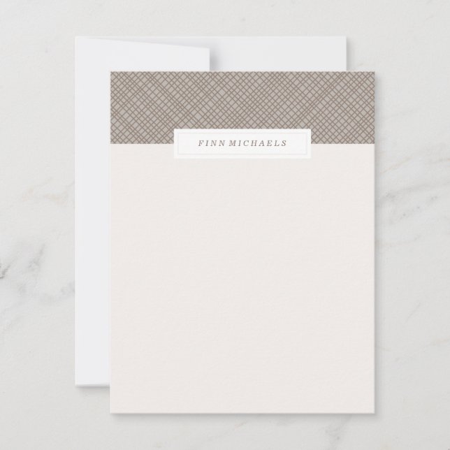 Crosshatch Stationery - Chocolate Note Card (Front)