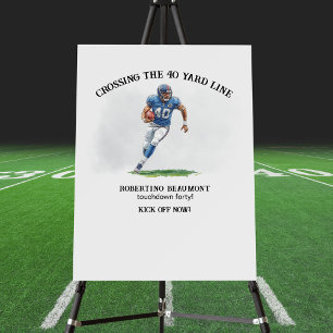 Crossing 40 Yard American Football 40th birthday Foam Board