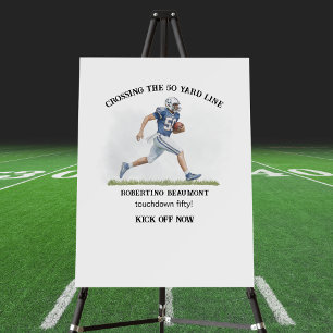 Crossing 50 Yard American Football 50th birthday Foam Board