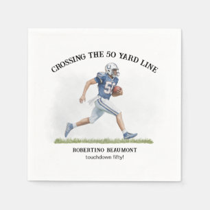 Crossing 50 Yards American Football 50th birthday Napkins