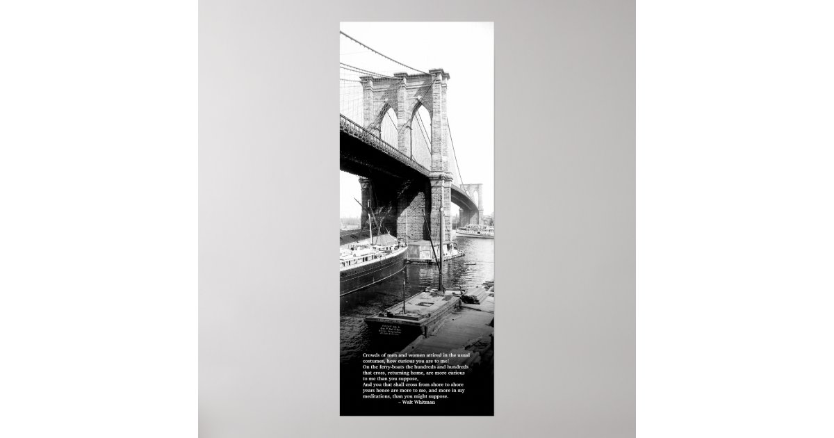 Crossing Brooklyn Ferry New York City Walt Whitman Poster Zazzle
