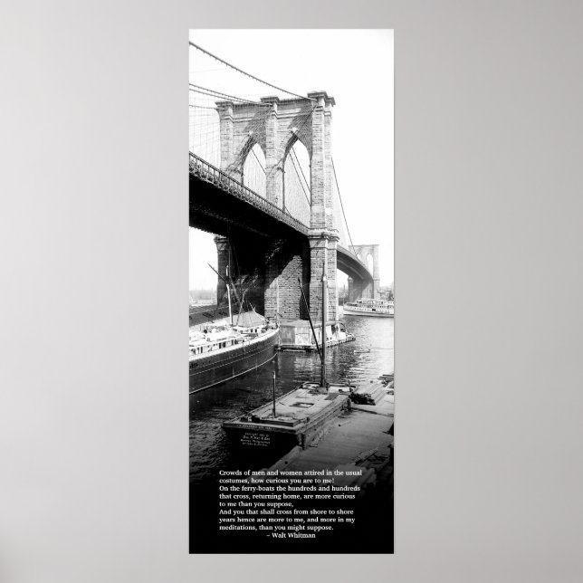 Crossing Brooklyn Ferry New York City Walt Whitman Poster (Front)