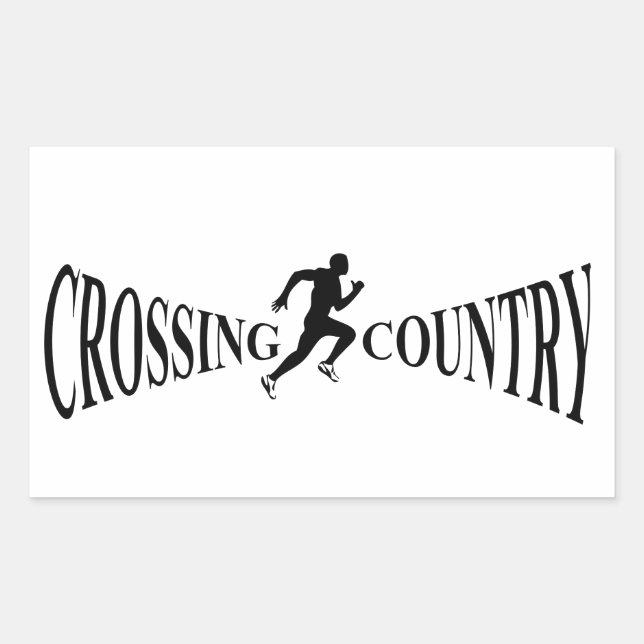 Crossing country rectangular sticker (Front)