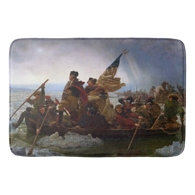 Crossing Delaware 1776: General George Washington Bath Mat (Front)