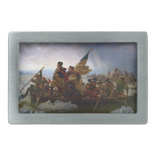 Crossing Delaware 1776: General George Washington Belt Buckle