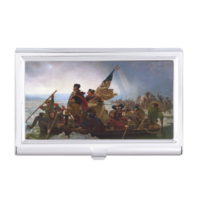 Crossing Delaware 1776: General George Washington Business Card Case (Front)