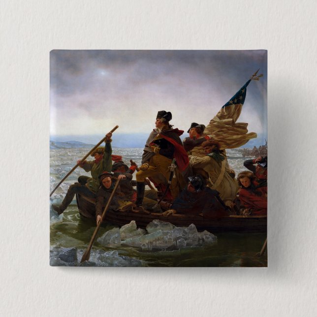 Crossing Delaware 1776: General George Washington Button (Front)