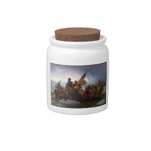 Crossing Delaware 1776: General George Washington Candy Jar