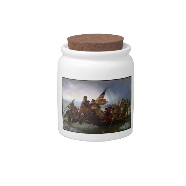 Crossing Delaware 1776: General George Washington Candy Jar (Front)