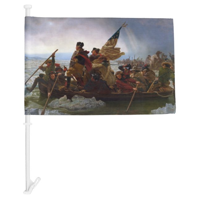 Crossing Delaware 1776: General George Washington Car Flag (Front)