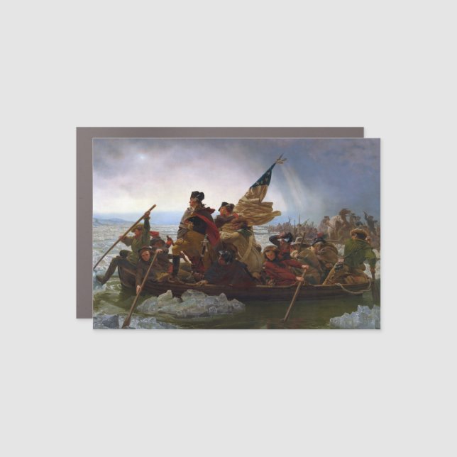 Crossing Delaware 1776: General George Washington Car Magnet (Front)