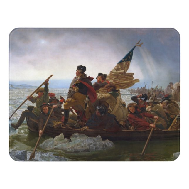 Crossing Delaware 1776: General George Washington Door Sign (Contemporary Front)