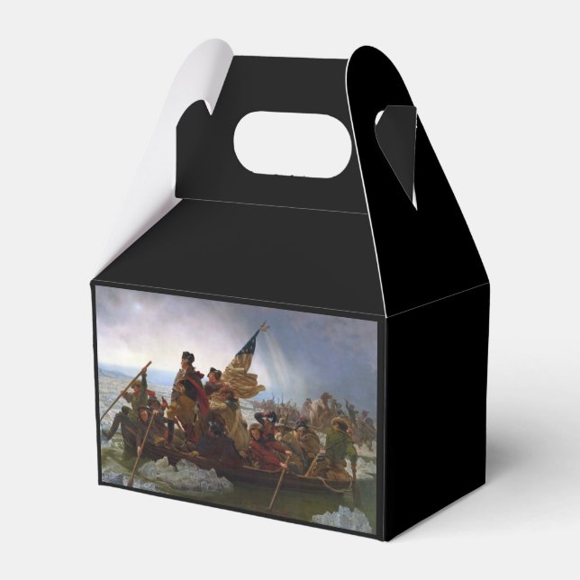 Crossing Delaware 1776: General George Washington Favor Boxes (Front Side)