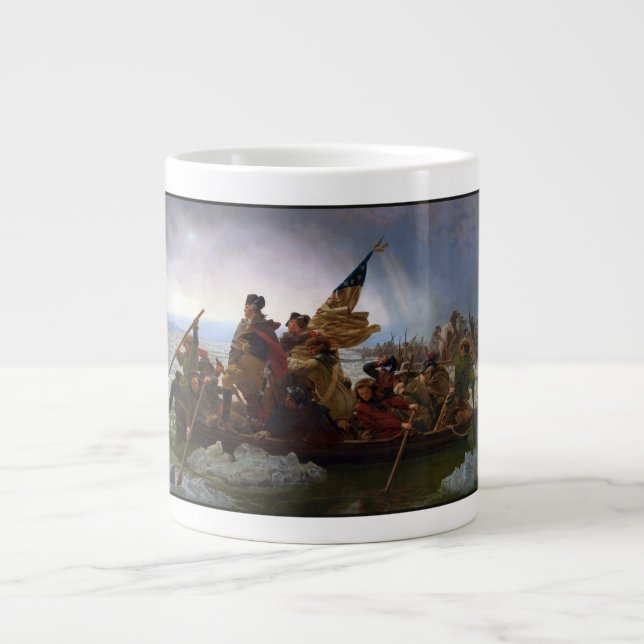 Crossing Delaware 1776: General George Washington Giant Coffee Mug (Front)