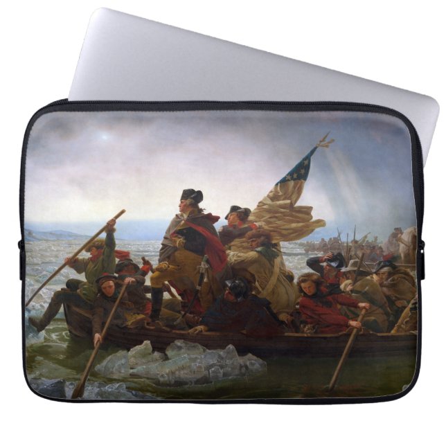 Crossing Delaware 1776: General George Washington Laptop Sleeve (Front)