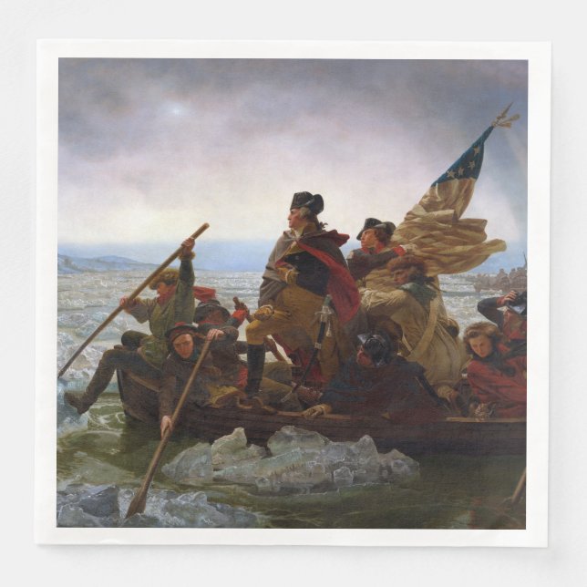 Crossing Delaware 1776: General George Washington Paper Dinner Napkins (Front)