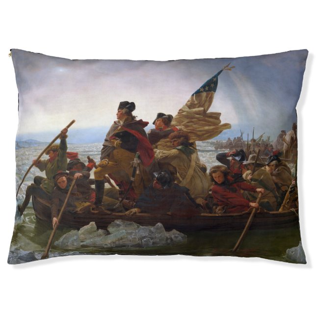 Crossing Delaware 1776: General George Washington Pet Bed (Front)