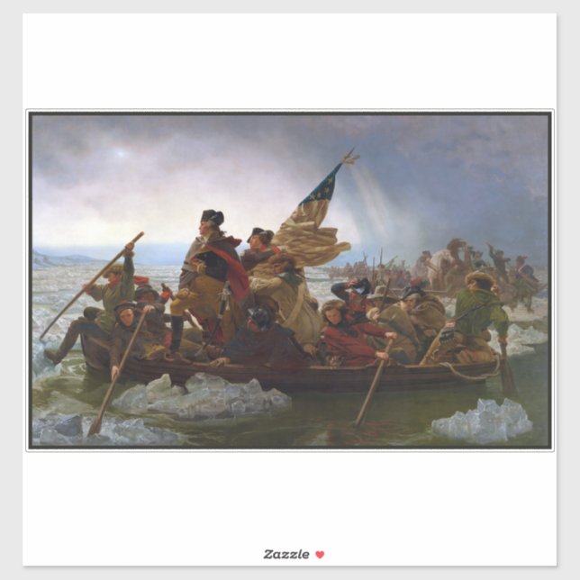 Crossing Delaware 1776: General George Washington Sticker (Sheet)