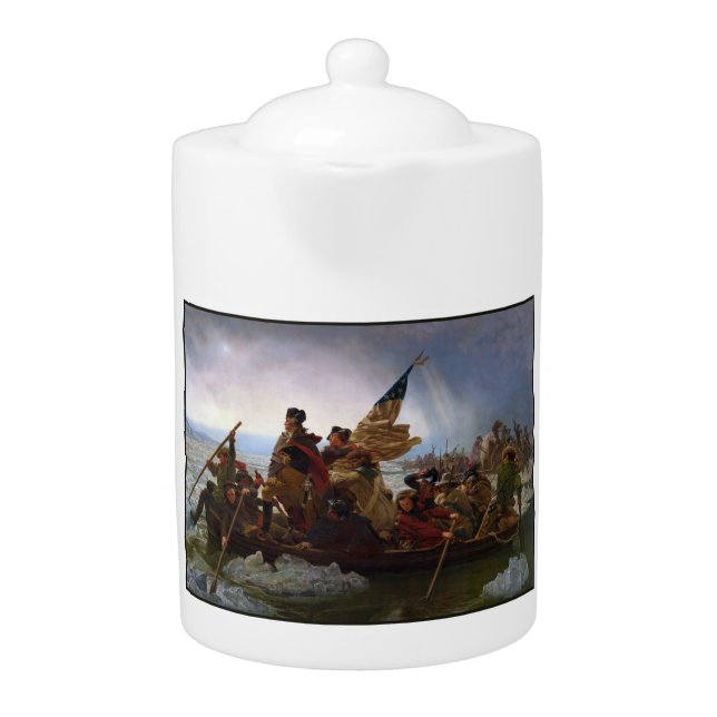 Crossing Delaware 1776: General George Washington Teapot (Front)