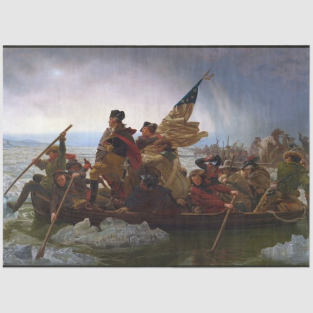 Crossing Delaware 1776: General George Washington Tissue Paper (Front)